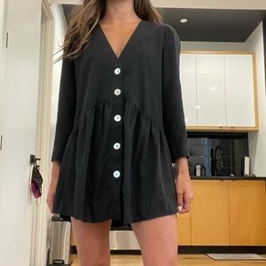 zara button down tunic